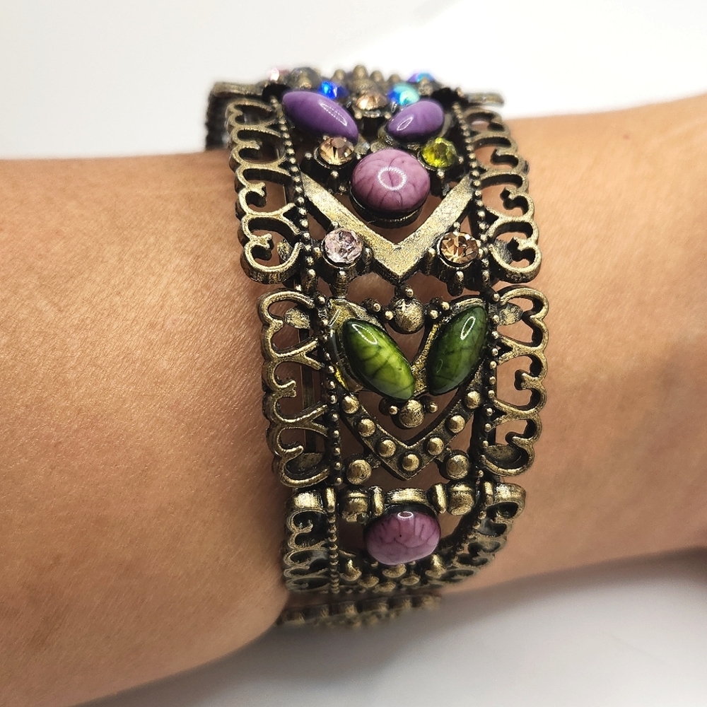 Vintage 90s Women Bohemian multi color bracelet - Picture 5 of 6